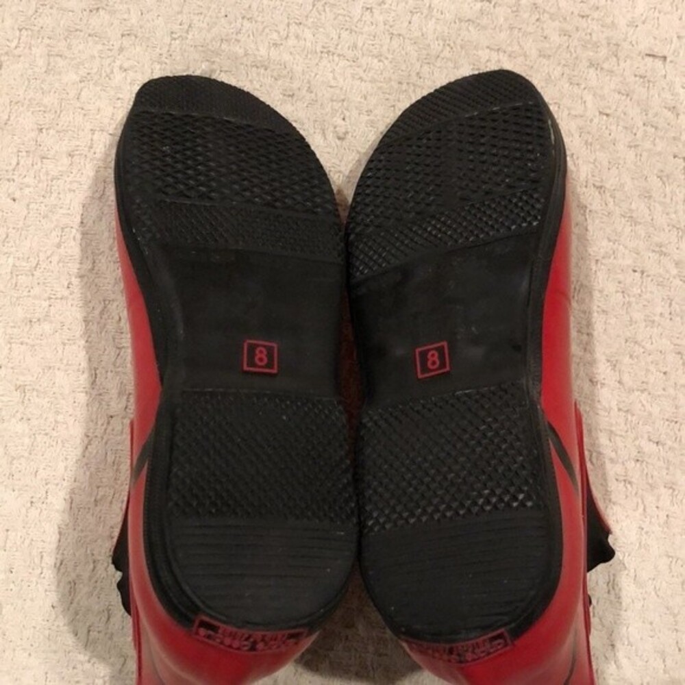 Andre Assous Chelsea Style Red Rain Boots Size 8 - Picture 6 of 9